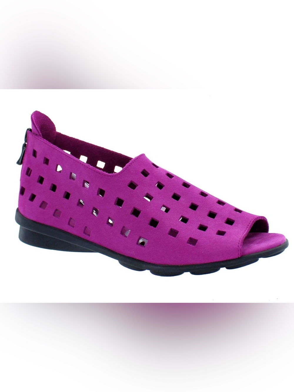 Arche Drick Women’s Open-Toe Laser-Cut Slip-On Flsts in Fuchsia